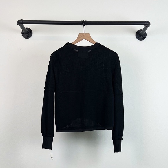 NWT Free People Movement Dream Work Thermal Cropped Long Sleeve Top Black - Picture 5 of 6